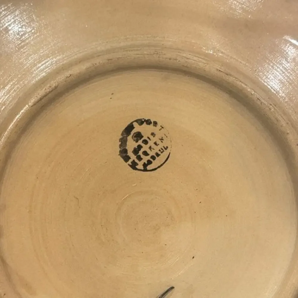 Turkish hand painted‎ ceramic dish, wall art vintage